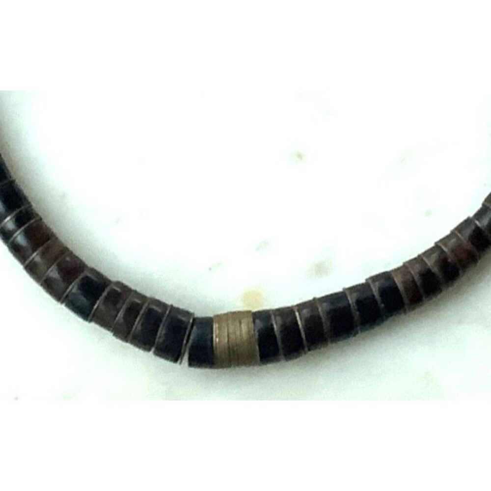 Vintage Southwest Stone Metal Disk Necklace Earthtones 15"